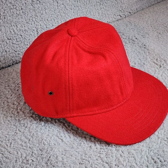 NEW J.Crew Men's Baseball Cap Red Heritage Wool Blend Outdoor Hat SZ S/M - Picture 6 of 7